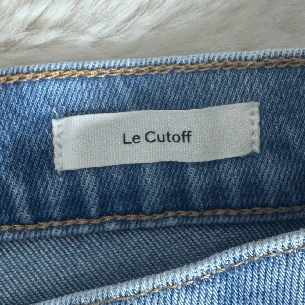 FRAME Le Cutoff Denim Shorts Sand Dollar Blue Cuffed Stretch Size 27 LCC969 - Picture 5 of 6